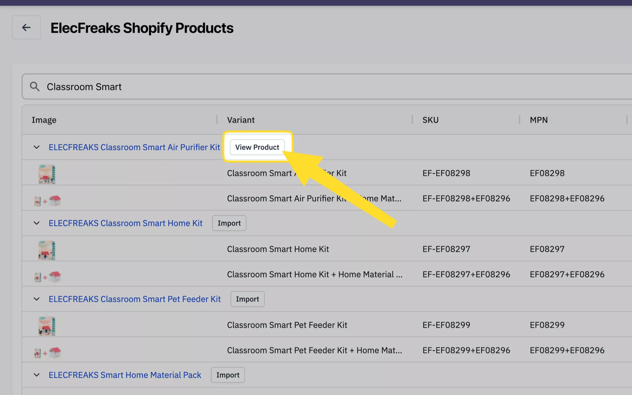 Click the “View Product” button to see the imported product