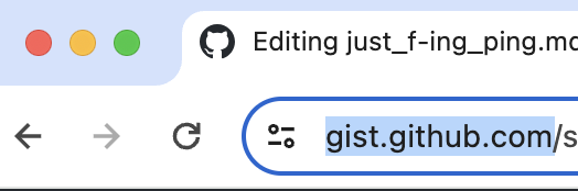 image of gist.github.com highlighted in URL bar image